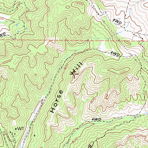 Topographic Map of Horse Hill, CA