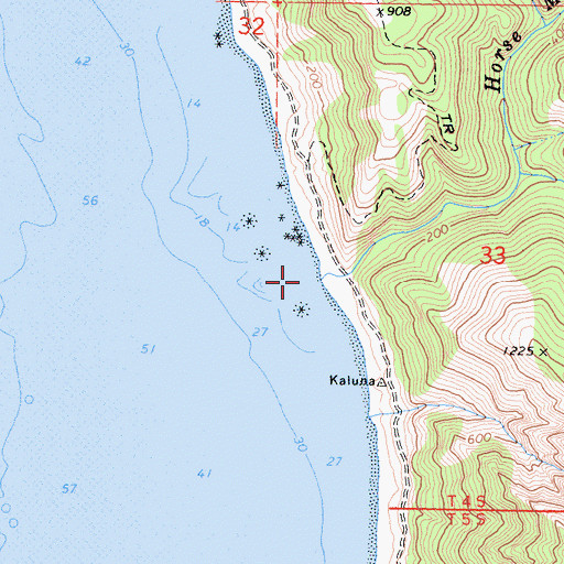 Topographic Map of Horse Mountain Creek, CA