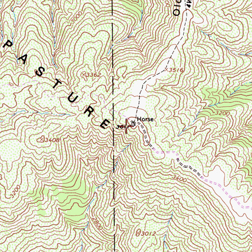 Topographic Map of Horse Pasture Ridge, CA