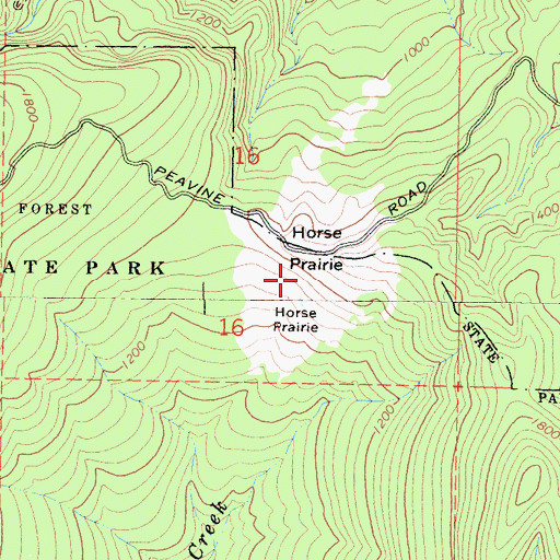 Topographic Map of Horse Prairie, CA