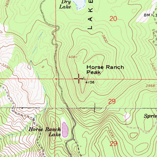 Topographic Map of Horse Ranch Peak, CA