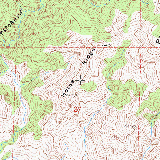 Topographic Map of Horse Ridge, CA