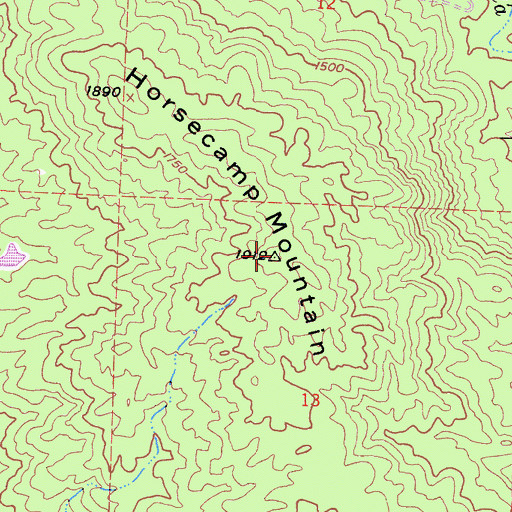 Topographic Map of Horsecamp Mountain, CA