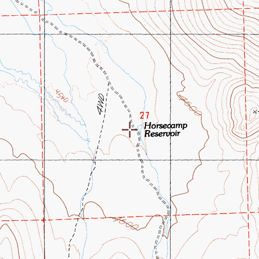 Topographic Map of Horsecamp Reservoir, CA