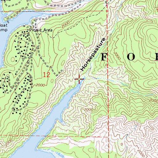 Topographic Map of Horsepasture Gulch, CA