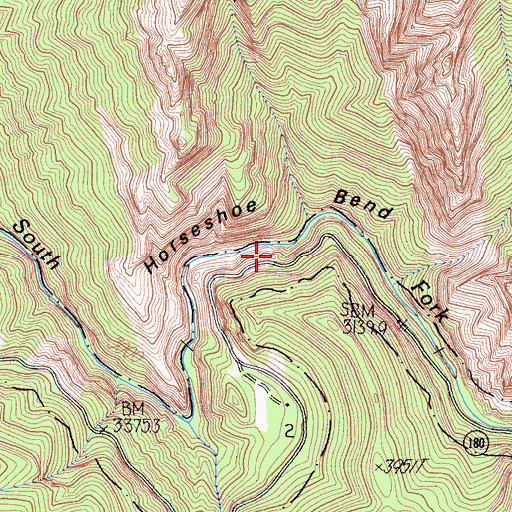 Topographic Map of Horseshoe Bend, CA