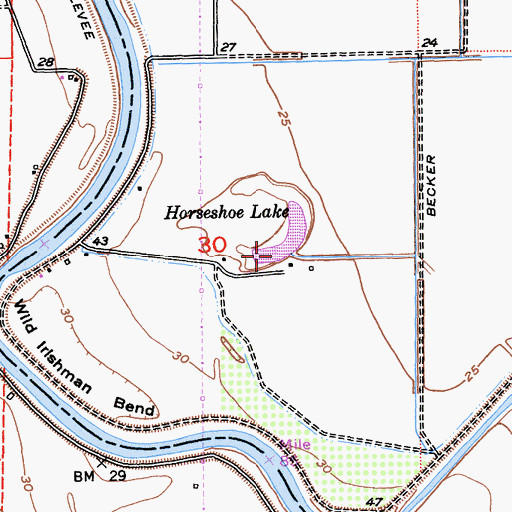 Topographic Map of Horseshoe Lake, CA