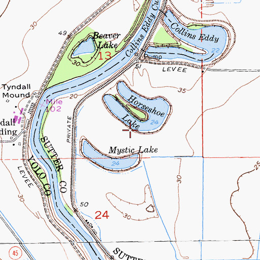 Topographic Map of Horseshoe Lake, CA