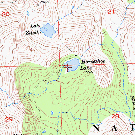 Topographic Map of Horseshoe Lake, CA