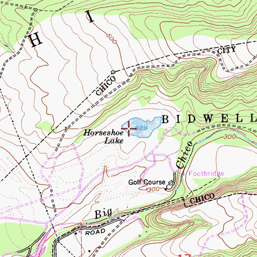 Topographic Map of Horseshoe Lake, CA