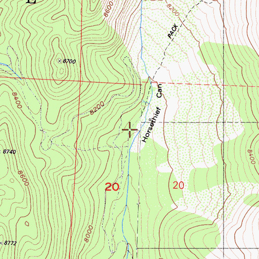 Topographic Map of Horsethief Canyon, CA