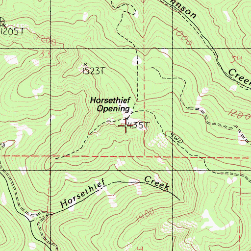 Topographic Map of Horsethief Opening, CA