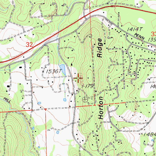 Topographic Map of Horton Ridge, CA