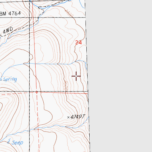 Topographic Map of Hostetter and Johnson Spring, CA