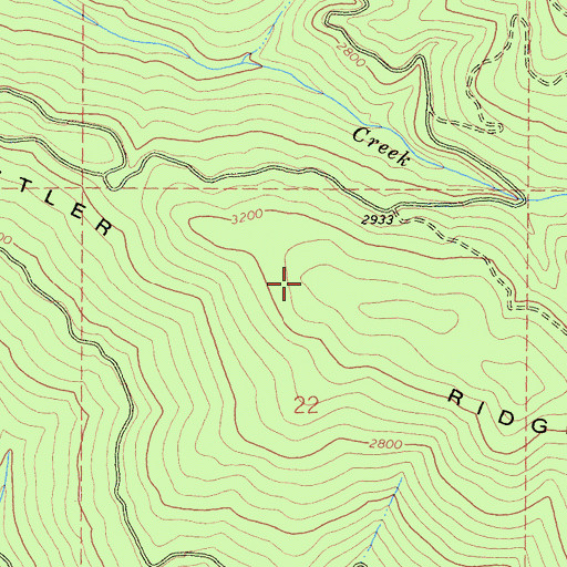 Topographic Map of Hostler Ridge, CA