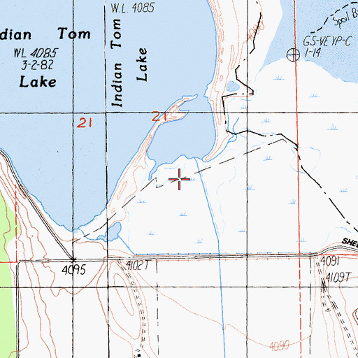 Topographic Map of Hot Creek, CA