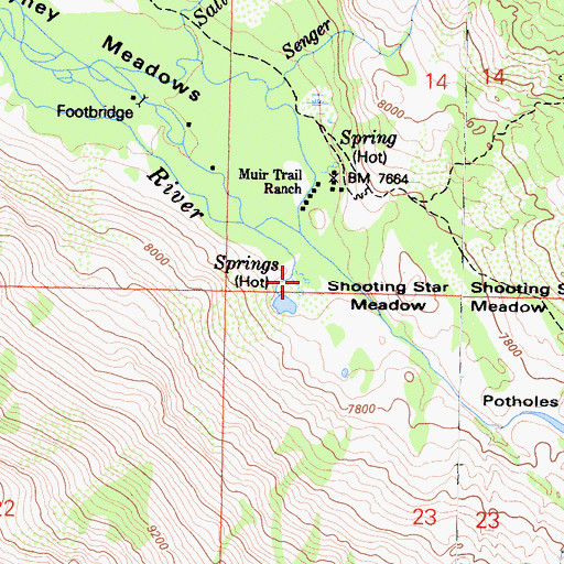 Topographic Map of Hot Springs, CA
