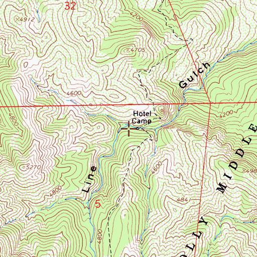 Topographic Map of Hotel Camp, CA