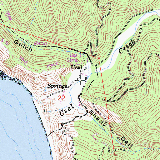 Topographic Map of Hotel Gulch, CA