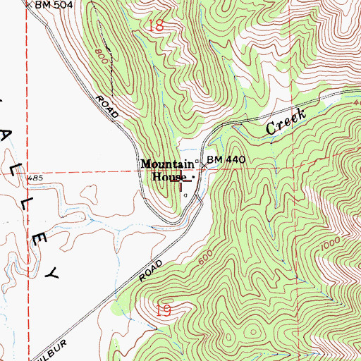 Topographic Map of House Mountain, CA