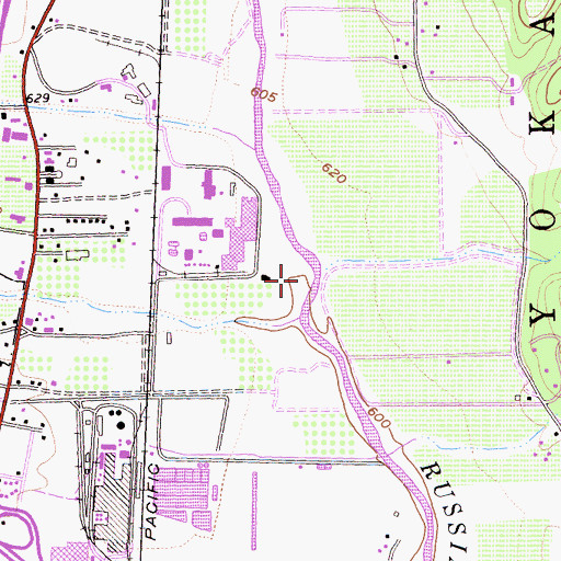 Topographic Map of Howard Creek, CA