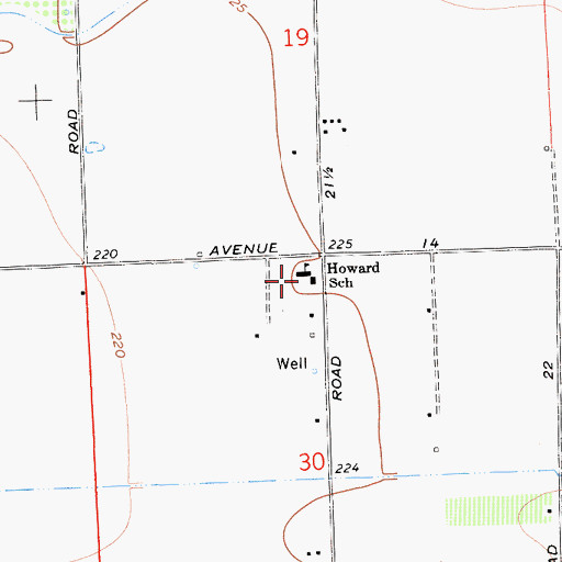Topographic Map of Howard Elementary School, CA