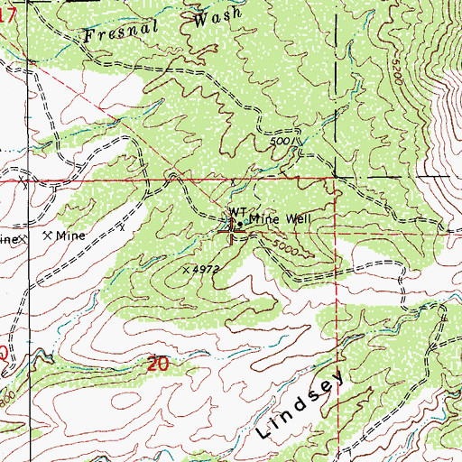 Topographic Map of Mine Windmill, AZ