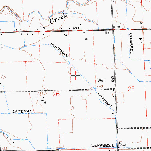 Topographic Map of Huffman Lateral, CA