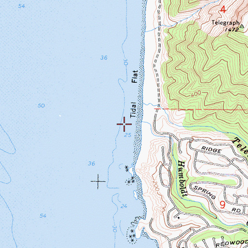 Topographic Map of Humboldt Creek, CA