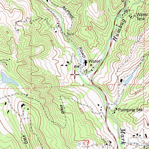 Topographic Map of Humbug Creek, CA