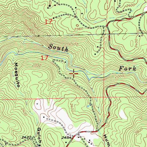 Topographic Map of Humbug Gulch, CA
