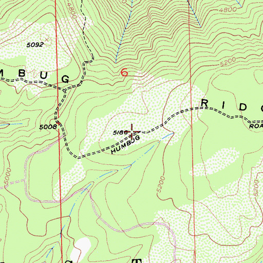 Topographic Map of Humbug Ridge, CA