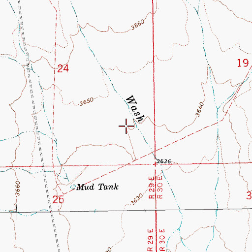 Topographic Map of Mud Hole Tank, AZ
