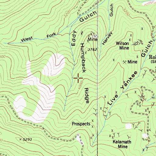 Topographic Map of Humpback Ridge, CA