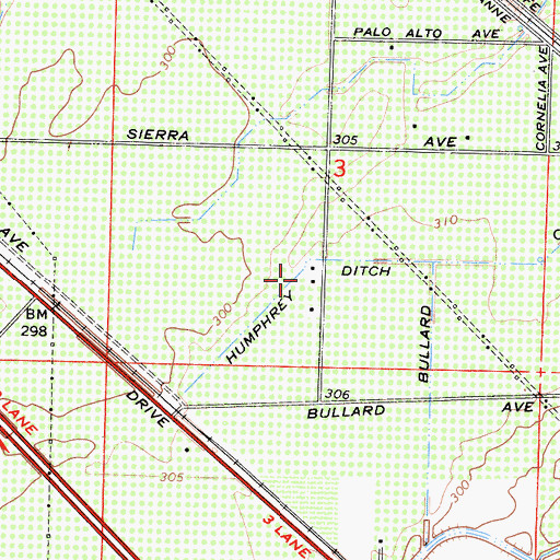 Topographic Map of Humphrey Ditch, CA