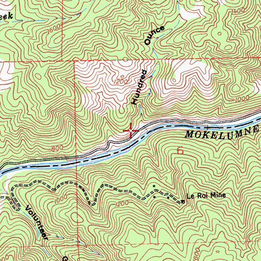 Topographic Map of Hundred Ounce Gulch, CA