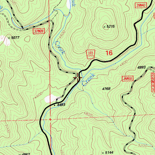 Topographic Map of Hungry Creek, CA