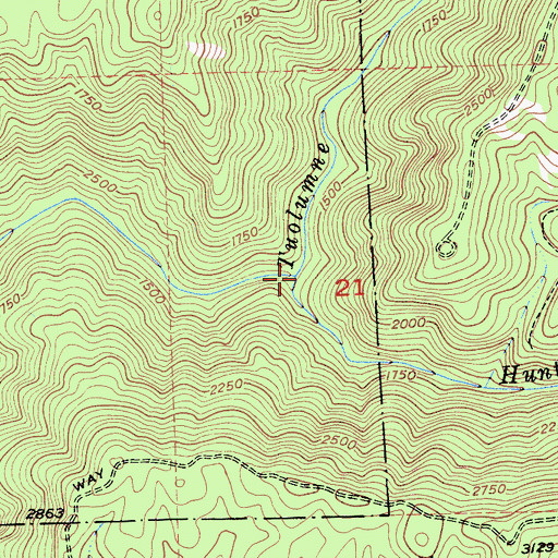 Topographic Map of Hunter Creek, CA