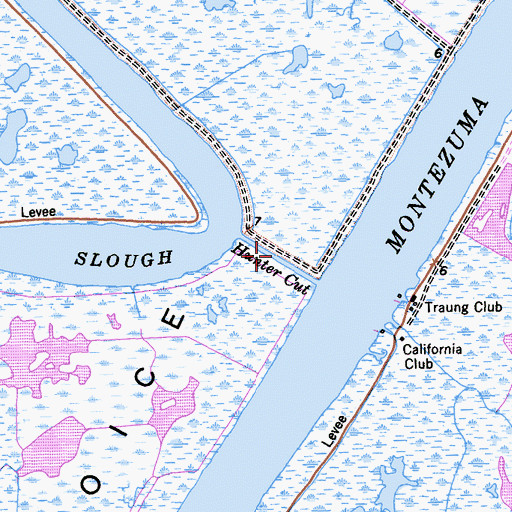 Topographic Map of Hunter Cut, CA