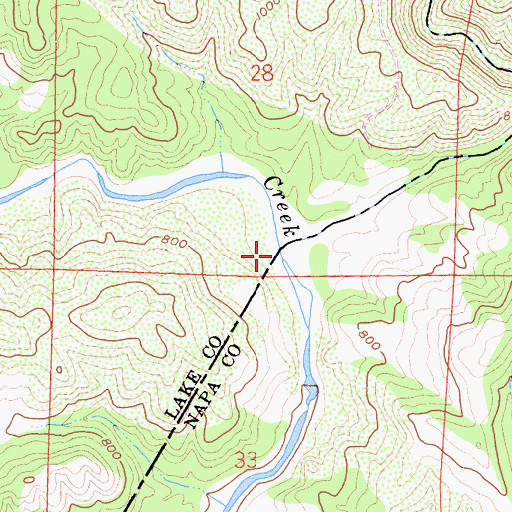 Topographic Map of Hunting Creek, CA