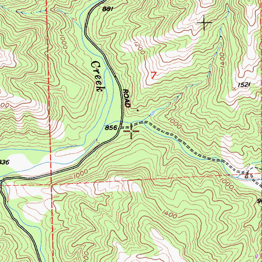 Topographic Map of Hunting Hollow, CA