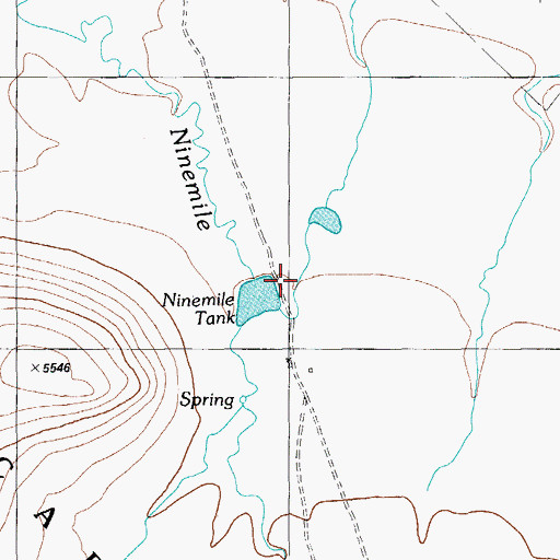 Topographic Map of Nine Mile Dam, AZ