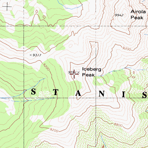 Topographic Map of Iceberg Peak, CA