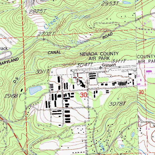 Topographic Map of Idaho-Maryland Reservoir, CA