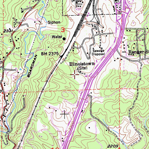 Topographic Map of Illinoistown (historical), CA