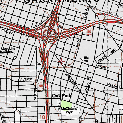Topographic Map of Immaculate Conception Elementary School (historical), CA