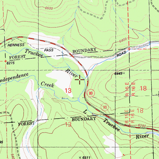 Topographic Map of Independence Creek, CA