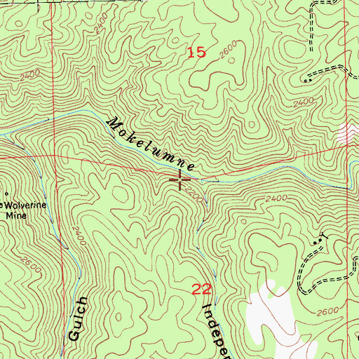 Topographic Map of Independence Gulch, CA