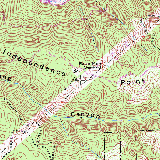 Topographic Map of Independence Point, CA