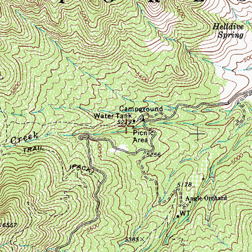 Topographic Map of Noon Creek Picnic Grounds, AZ
